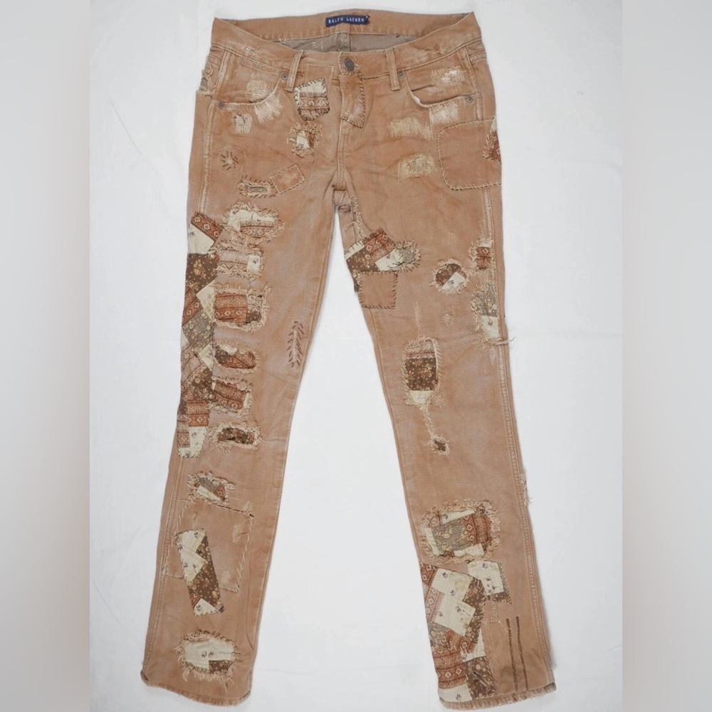 Vintage Ralph Lauren Blue Label  Patchwork Jeans SZ: 25 Waist / 34 Inseam